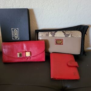 Louis Vuitton, Chloe And Cococelux Gold Wallets